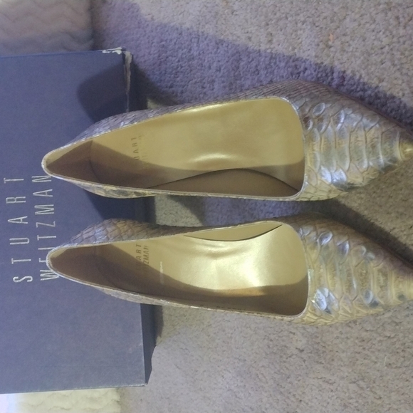 STUART Weitzman honey Mica python size 8m pumps heels - Picture 8 of 12